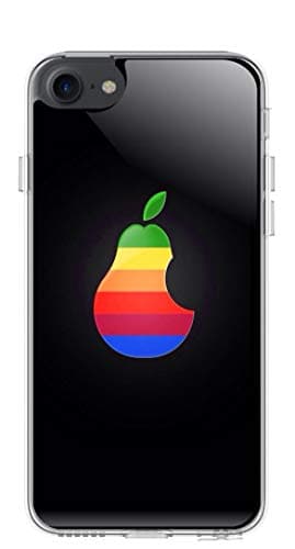 Silicone TPU Phone Cover Case with a Polymer Sticker for Apple iPhone 7 (pear)