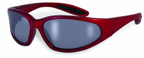 SSP Eyewear Safety Glasses with Red Frames and Silver Mirrored Shatterproof Lenses, NACHES RED M