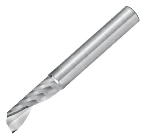 Micro 100 SFPM-050-40 Single Flute Router, Right Hand Spiral, Metric Dimensions, 5 mm Cutter Diameter, 6 mm Shank Diameter, 16 mm Flute Length, 50 mm Overall Length, Solid Carbide Tool