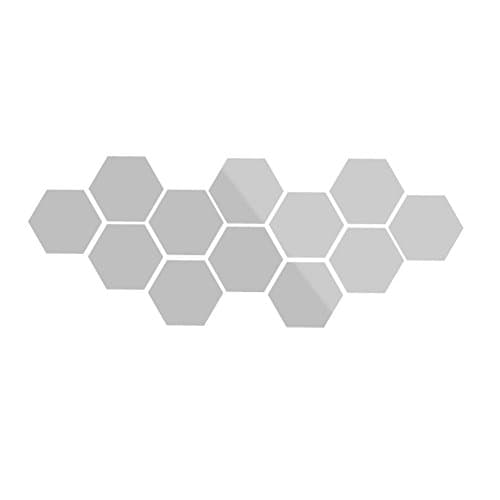 MKChung Mirror Wall Decal, Removable Pentagons Shape Wall Stickers for Home Bedroom Restaurant Decor