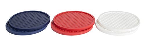 Flagpi Silicone Coasters for Drinks (Set of 6) - Coasters for all Beverages, Beer, Wine Glasses, Tea Cups, Coffee Mugs and Bar Cocktails with your Country's Colors (UK)