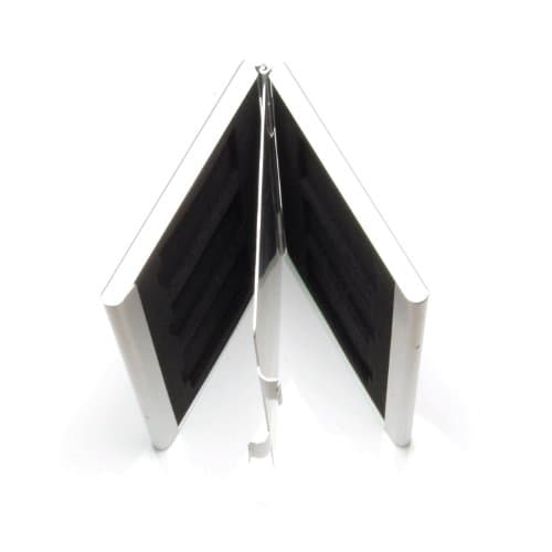 Harrd Shell Water Resistant Multi Use Memory Card Case for SD/SDHC/SDXC/microSD/microSDHC/microSDXC/Pro Duo/Compact Flash Cards (6 x SDHC Silver Aluminium)