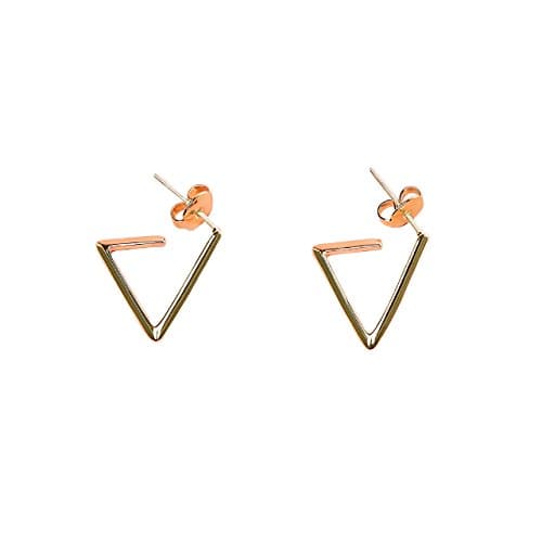 Texture Treasure 14K Gold Triangle Stud Earrings (Yellow Gold)