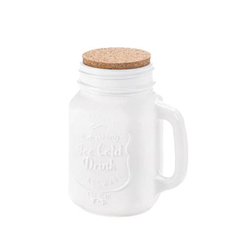 Koehler 10017456 55 Inch White Mason Jar With Cork Kitchen Decor