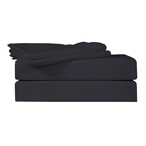Just Linen 400 Thread Count 100% Egyptian Quality Cotton Sateen Solid, Slate Gray Color, Double Size Bedding Sheet Set with Deep Pocketed Fitted Sheets