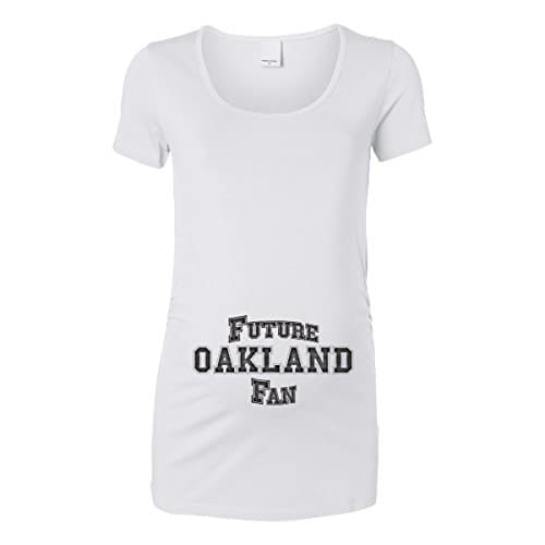 Trunk Candy Womens Future Oakland Fan Maternity Top (White, Medium)