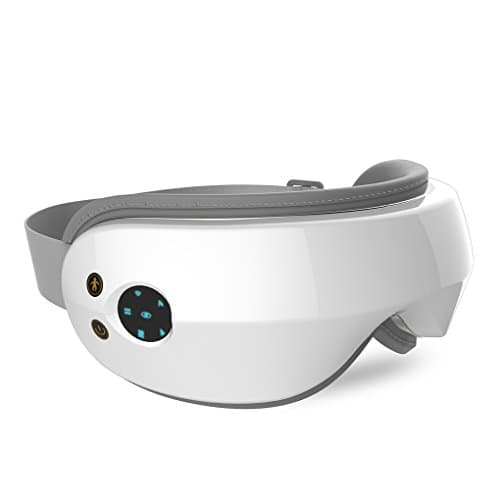 Eye Massager Wireless Eye Massager Eye Mask with Heating Vibration and Air Pressure Music Therapy for Vision Care Eyestrain Dry Eyes Stress Relief,Foldable Portable Rechargeable