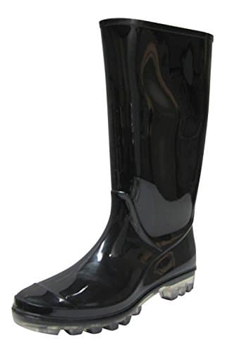 Isadora Women's Tall Rubber Rain Boot Black 9