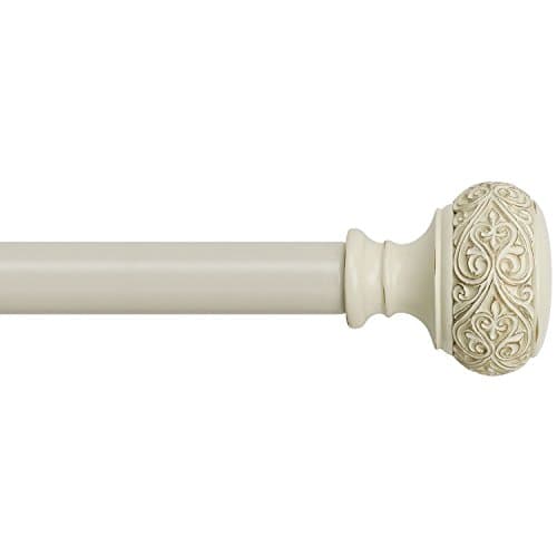 Scroll Knob Adjustable Curtain Drapery Rod (72-144")