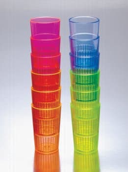 ELEGANT EXTRA HEAVYWEIGHT PLASTIC 1.5 OZ. NEON LIGHTS MULTICOLORED SHOOTER TUMBLER CUPS 25/12=300