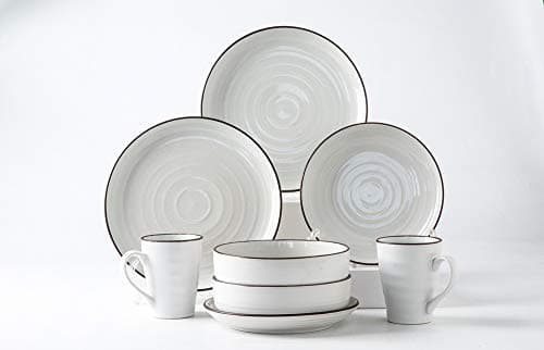 pangu 8-Piece Porcelain Dinnerware Set, Western, White, Service for 2 (8 Piece)