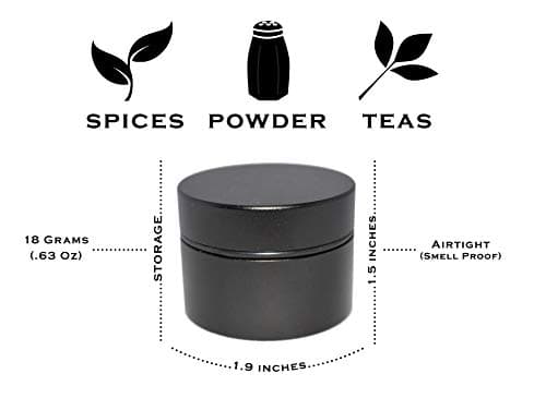 JAR by STASH Finest Airtight Smell Proof Odorless Storage Container Jar, Perfect for Keeping Herbs, Spices, Wax. Carved 2” solid block of lightweight space grade Aluminum (Black)