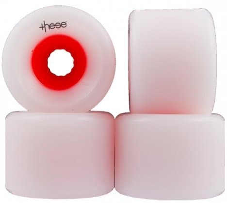 These Wheels 75mm 80a Red Core Freeride Formula Longboard Skateboard Wheels - Set of 4 WITH BEARINGS