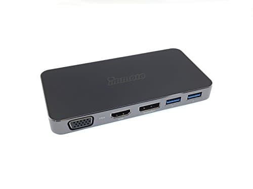 IMMOTO USB C to HDMI+VGA+DP+USB 3.0+USB C(PD)+USB C(Data) Docking, Hub HDMI/VGA/DP 1920x1080@60Hz,Black for Galaxy S8,2017 MacBook Pro/iMac, ChromeBook Pixel