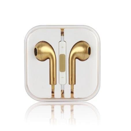 Rooes Apply Style Earbuds with mic and volume control (Gold Shiny)