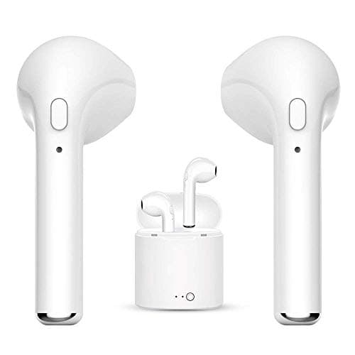 AOSHR Stereo Wireless Earbuds, Mini Wireless Headphones Hands-Free Calling Earphones Sport Driving Headsets with Mic and Charging case White-08