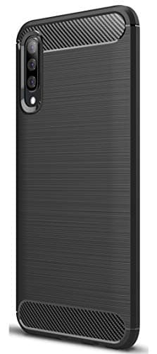 Dylc Samsung Galaxy A70 Case, Ultra Thin Light Weight Carbon Fiber TPU Full Protection Shockproof Anti Fingerprint Phone Case Protective Cover for Samsung Galaxy A70(Black)