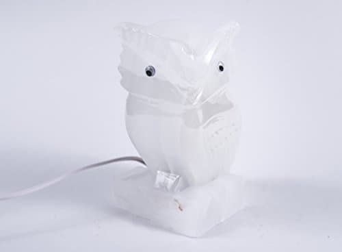 Clear White and Brown Marble Owl Lamp