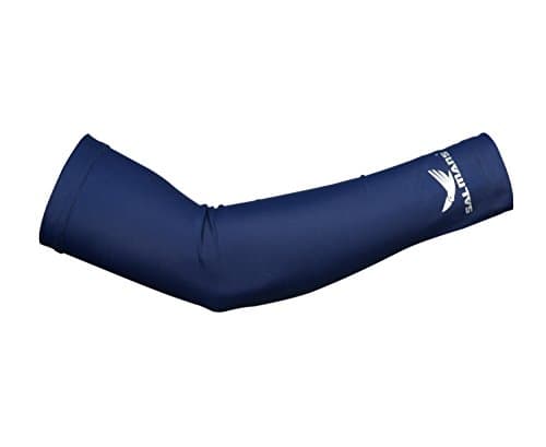 Salmans Compression Arm Sleeves (1 Pair )- Graduated Compression Arm Sleeves for Baseball, Basketball,Cycling, Running and Outdoor activities (Large/X-Large (14"-Up" Bicep Circumference), Navy)