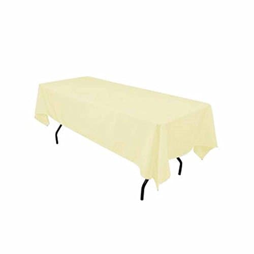 Rectangular Polyester Tablecloth 60x120 Inches By Runner Linens Factory (Lt Yellow)