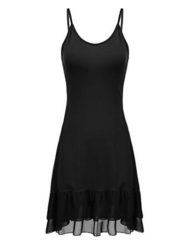 Art 90s Women's Adjustable Spaghetti Strap Chiffon Ruffle Summer Camisole Dress Extender