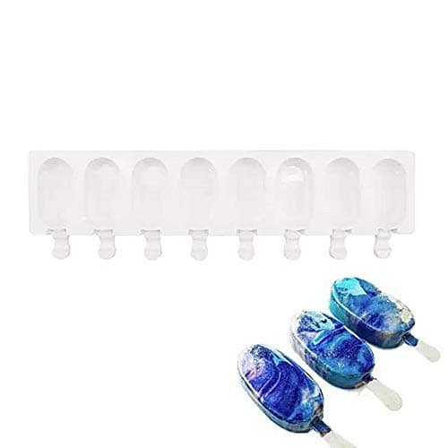 Wewin Silicone Cake decorating Baking Tools 8 Hole Ice Cream Makers Mold DIY Ice Cube Moulds Dessert Tray Popsicle Molds