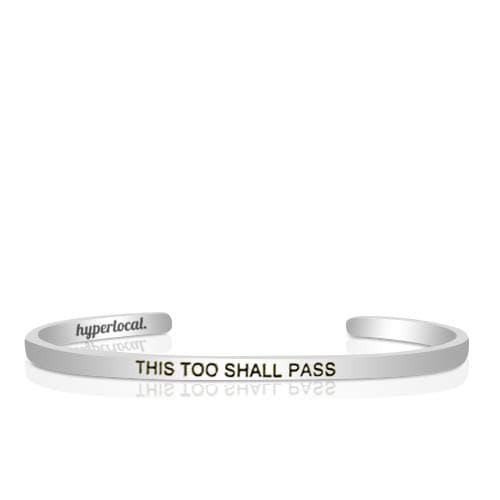 Hyperlocal This Too Shall Pass Jewelry Bracelet Cuff Engraved Personalized Hidden Message for Women Simple Bracelets Cuff Bangle Metal Motivational Inspirational Gift Keep Funking Going