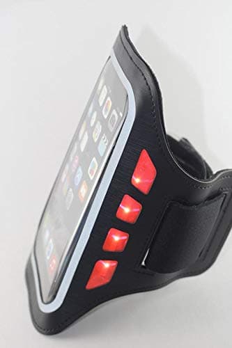VKM Running Arm band Mobile Holder with LED Light for Phone Upto 6 Inch iPhone X, Xs Max, 8 Plus, Xs, Xr, 6S Plus, 7 Plus for Gym Cycling Trekking
