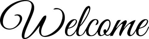 Rockmount Electronics - Welcome - UV Resistant, Waterproof, Durable - Peel & Stick Wall Decal Sticker for Front Door Quote Vinyl Mural Art Script Vinyl Lettering - 15" x 4", Black