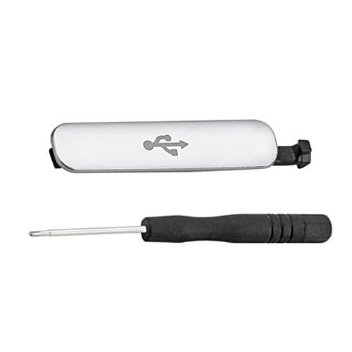 Moonia(TM) Samsung Galaxy S5 Replacement Micro USB Port Charger Dustproof Waterproof Cover Flap + Plastic Holder + Screw + Screwdriver for Samsung Galaxy S5 Sv I9600 G900 (2in1(Cover Flap+Screwdriver))