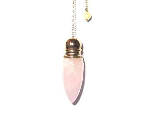 Find Something Different Brass Plated Pendulum with Rose Quartz Chamber 20 Grams