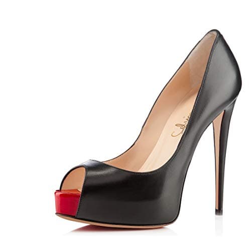 Cdvintu Women's Peep Toe Hidden Platform Pumps 5" High Heels Classic Stiletto Sandals