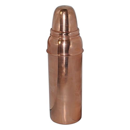 Hand Made Plain Pure Indian Copper Bottle with Lid