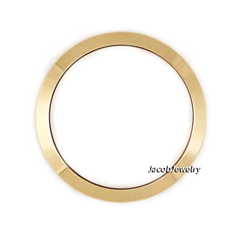 Stainless Steel Gold Plated Smooth Bezel Ring Insert Fit Datejust 26mm Watch