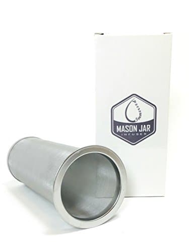 Immersed Mason Jar Infuser Cold Brew Iced Coffee and Tea Maker Stainless Steel Fine Mesh Filter For 32oz Regular Mouth Glass Jar At Home Brewer For Drink Concentrate