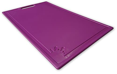 Chopping Board Plastic Non-Slip Feet Cutting Board Dishwasher Safe Antibacterial (Large, Purple)