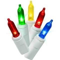 Oxford Christmas Lights 100 Count Colorful Bulbs Mini String Lights Set for Seasonal Decorative Christmas Holiday Wedding Parties Halloween with Colorful Indoor Outdoor Lighting White Wire