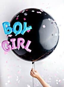 Gender Reveal Balloon with Tissue Paper confetti