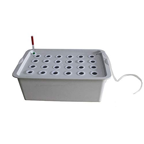 Romsion Home 24 Holes Site Hydroponic Box Kit for Planters Seedling Vegetables Growing gray
