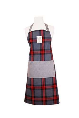 Home Bene 100% Cotton Modern Check, Cute X-back Kitchen Apron Women, Cooking Apron Red Plaids, Adjustable Length, Waist Ties, One Front Pocket, Cooking, Baking, Barbecuing, Navy