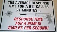 Warning 2nd Amendment Security Average Response Time Metal Sign