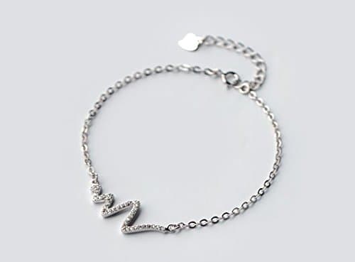 Ziper S925 Sterling Silver ECG Bracele, 8.2"