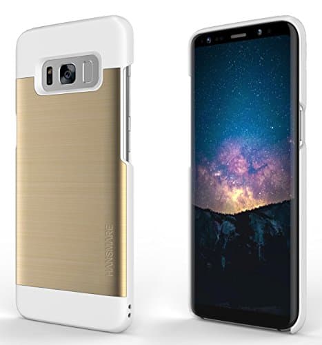 Galaxy S8 Case, HANSMARE INO LINE [Brushed Polycarbonate Textures][Shockproof][Drop Protection][Gold] Premium Shock Absorbing Protective Case for Samsung Galaxy S8 5.8"(2017) (Gold White)