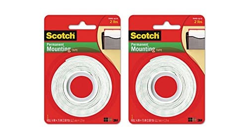 Scotch 1/2" Wide x 75" Long High-Density Foam Mounting Double-Sided Tape,2-Pieces