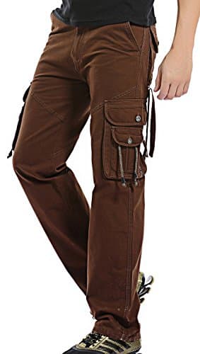 AOQ Men's Cotton Cargo Pants Cargo Camo Combat Work Pants Casual Military Army