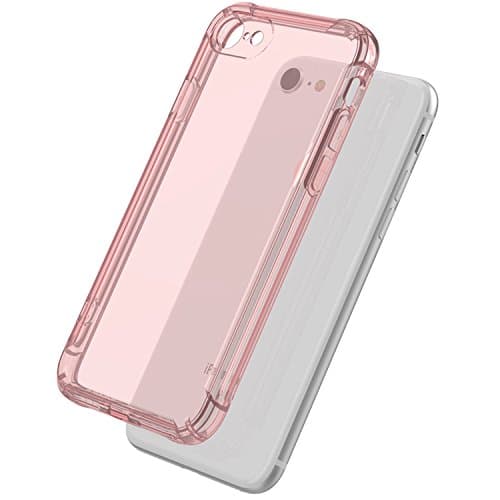 iPhone 7/8 Case, ICNOVO Airbag Cushion + Voice Conversion Shock-Absorption Drop Protection Thin Fit Crystal Shockproof Clear Soft TPU Cover for iPhone 7 / 8 / 4.7" (Rose-Clear)