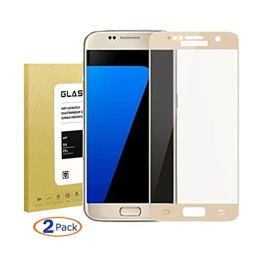 For Galaxy S7 Tempered Glass Screen Protector [Case friendly] ,Boogak [2Pack] HD Ultra Clear [Anti-Bubble] [Anti-Scratch] Anti-fingerprint Screen Protector for Samsung Galaxy S7 Gold