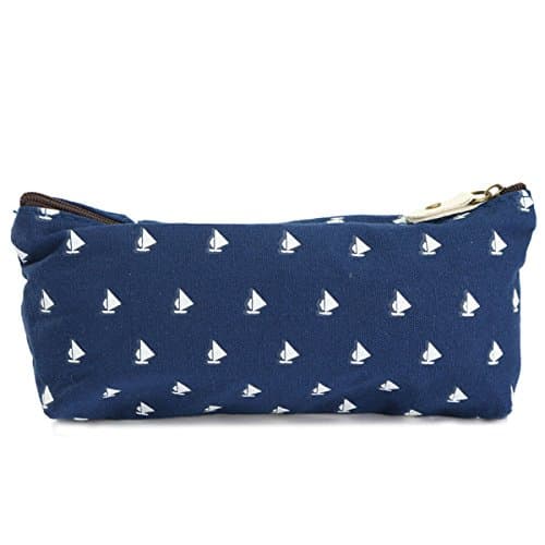 CoCocina Canvas Zipper Student Pencil Pen Case Cosmetic Makeup Storage Pouch Holder Bag -Green