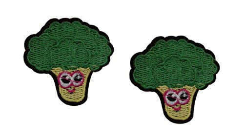 2 pieces BROCCOLI Iron On Patch Fabric Applique Vegetable Greens Food Motif Children Decal 1.9 x 1.9 inches (5 x 5 cm)
