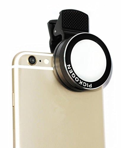 WanPower 70115 Universal LED Fill Light Spotlight, Portable Mini Size, Clip On Design, Camera Video Light for iPhone, iPad, iPod, Samsung, HTC, Tablets, 3 Stages Adjustable Brightness, Color Black